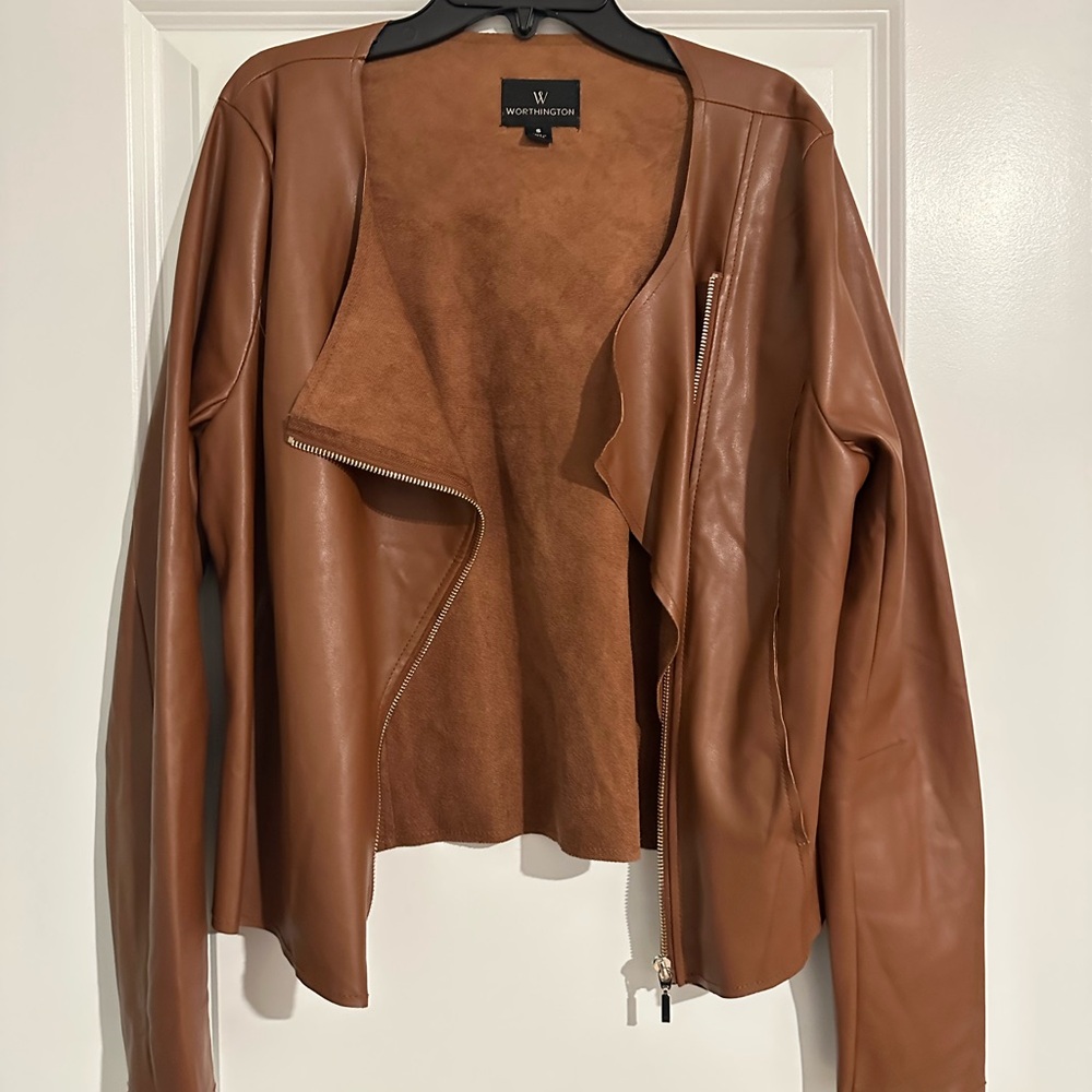 Worthington Women's Tan Faux Leather Jacket